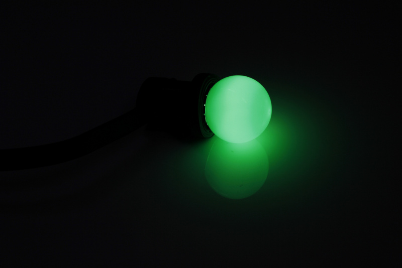 Купить Лампа для белт-лайт LED G45 0.5W 220-240V Green E27 (ДИММИРУЕМАЯ) зеленый новый завод, 002129, Flesi