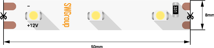 Лента светодиодная SWG360-12-4.8-G-M мат для резки 30 × 22 см а4 зелёный dk 004