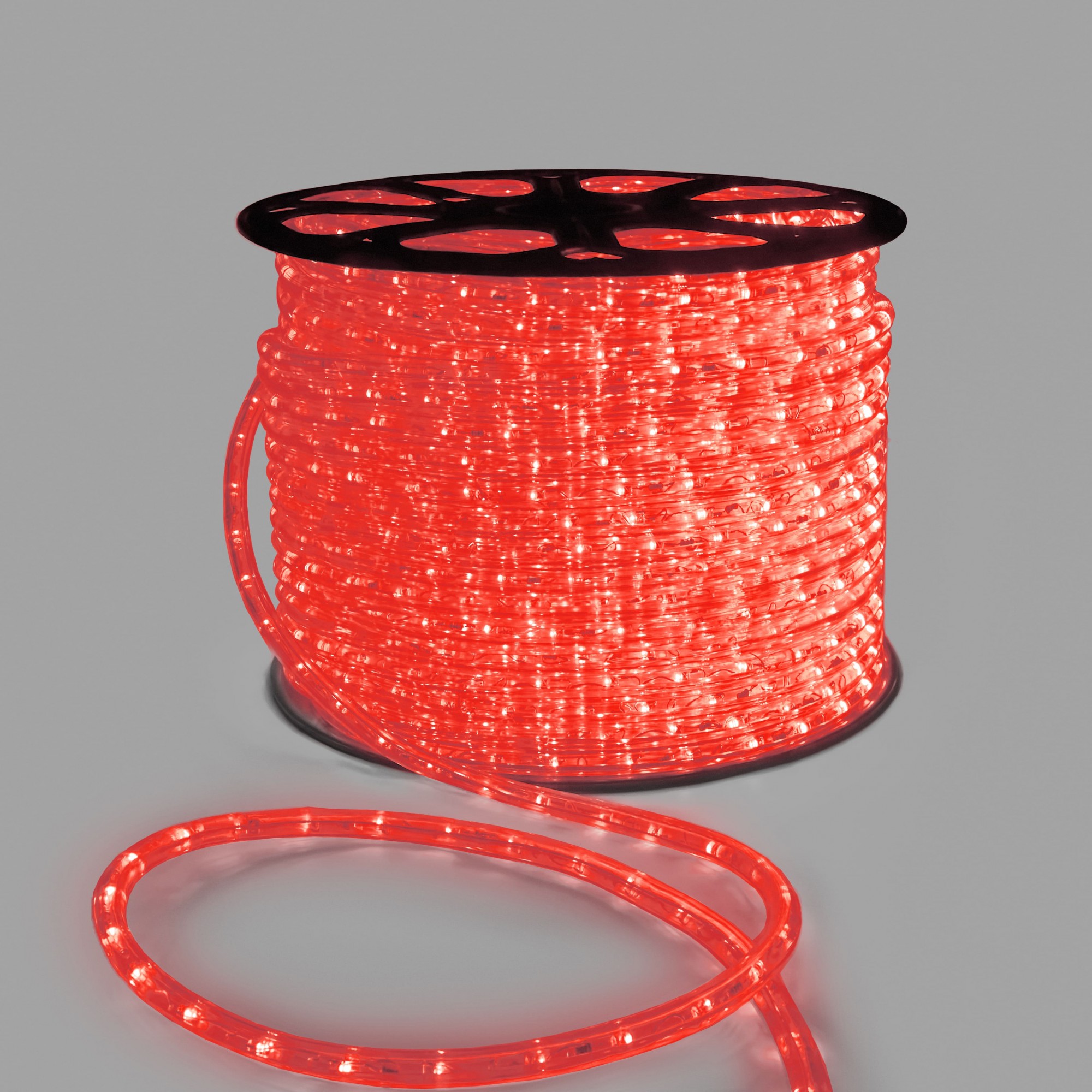 Дюралайт INOXHUB двухжильный 13 мм, круглый, бухта 100м, шаг резки 1м, 36 светодиодов на метр, фиксинг, 220В, IP65, КРАСНЫЙ