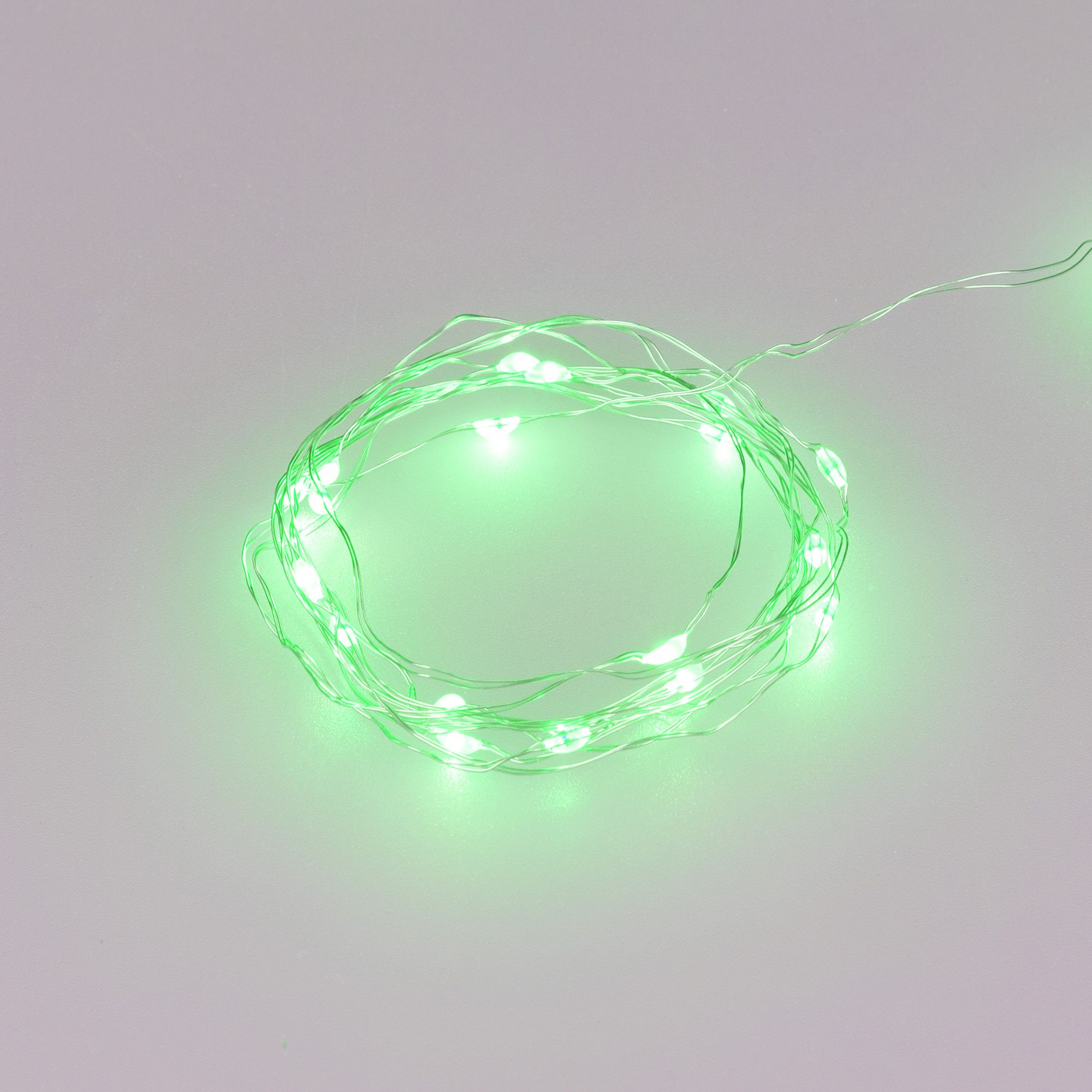 Светодиодная гирлянда ARD-DEW-HOME-2000-CLEAR-20LED-STD Green (1.5V, Battery Pack, Cork) (Ardecoled, IP20) 048695