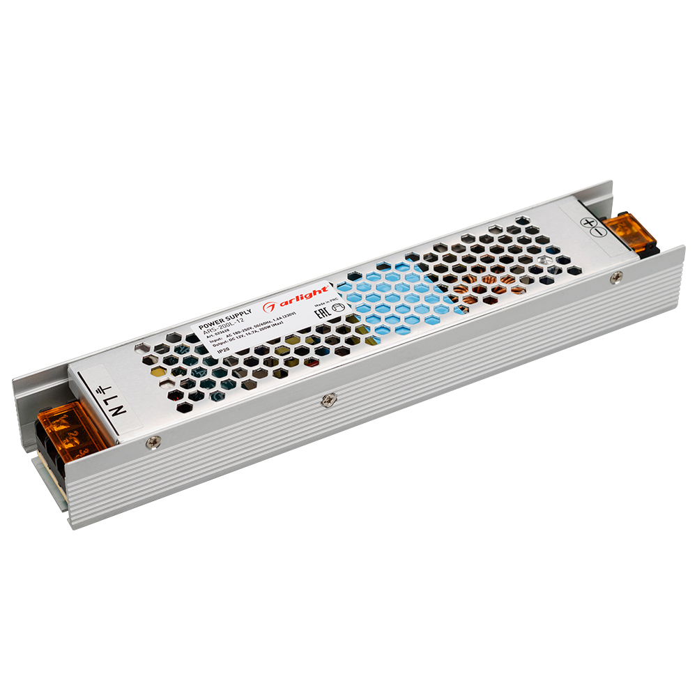 Блок питания ARS-200L-12 (12V, 16.7A, 200W) (Arlight, IP20 Сетка, 2 года) светодиодная панель lt r200wh 16w warm white 120deg arlight ip40 металл 3 года