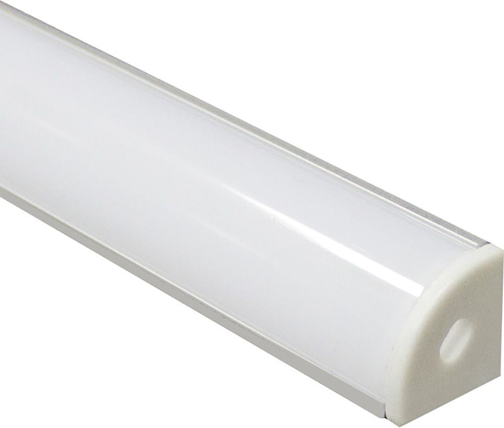 Профиль алюминиевый угловой круглый, серебро, CAB280 профиль для светодиодной ленты угловой 2 м