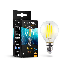 Лампа светодиодная Voltega E14 6,5W 2800K прозрачная VG10-G45E14warm9W-F 7136