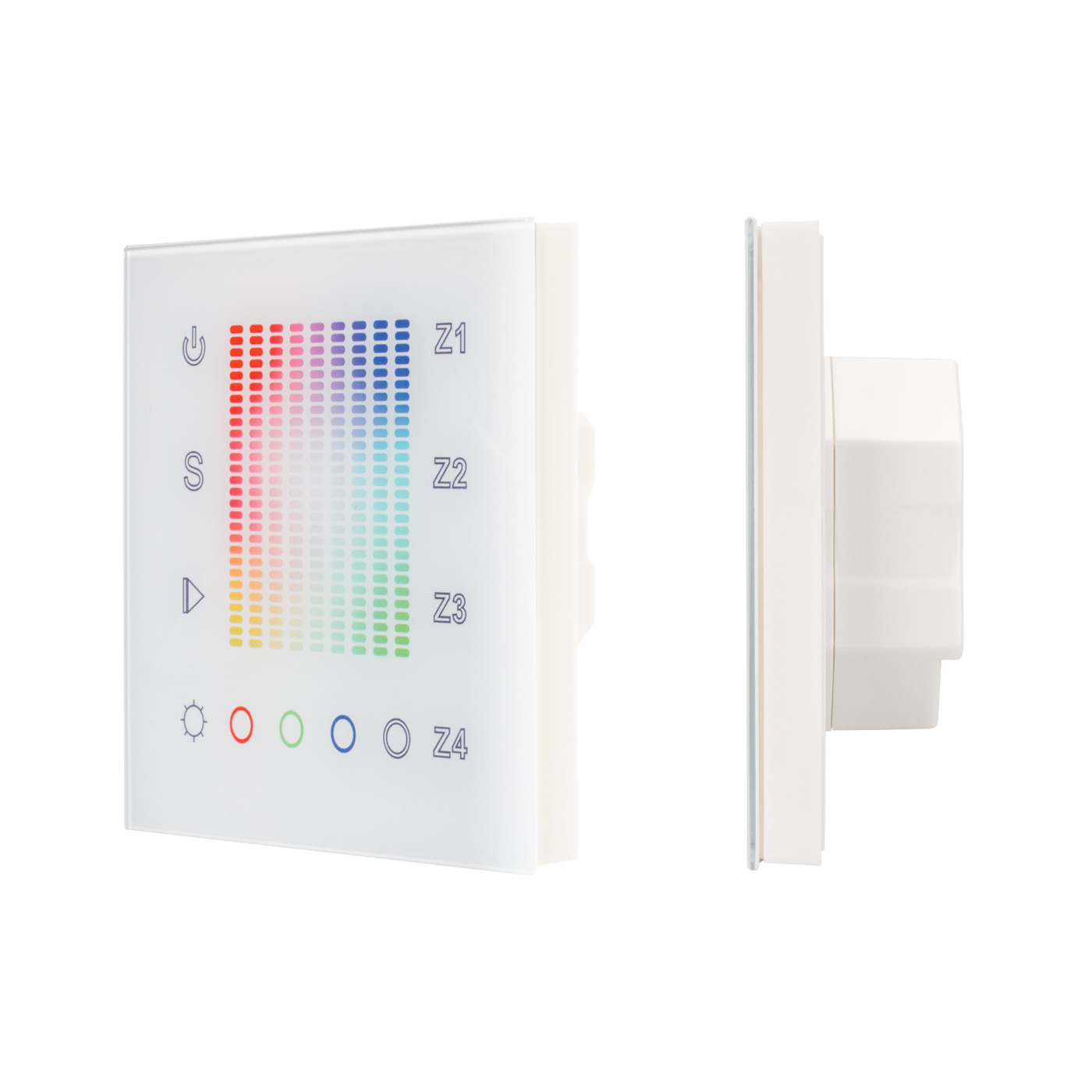 Панель Sens SR-2831AC-RF-IN White (220V,RGB,4зоны) (Arlight, IP20 Пластик, 3 года) панель knob sr kn9550k4 up white knx dim arlight