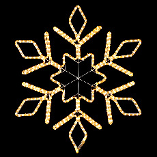 Светодиодная Снежинка Ø0,8м Тепло-Белая, Дюралайт на Металлическом Каркасе, IP54