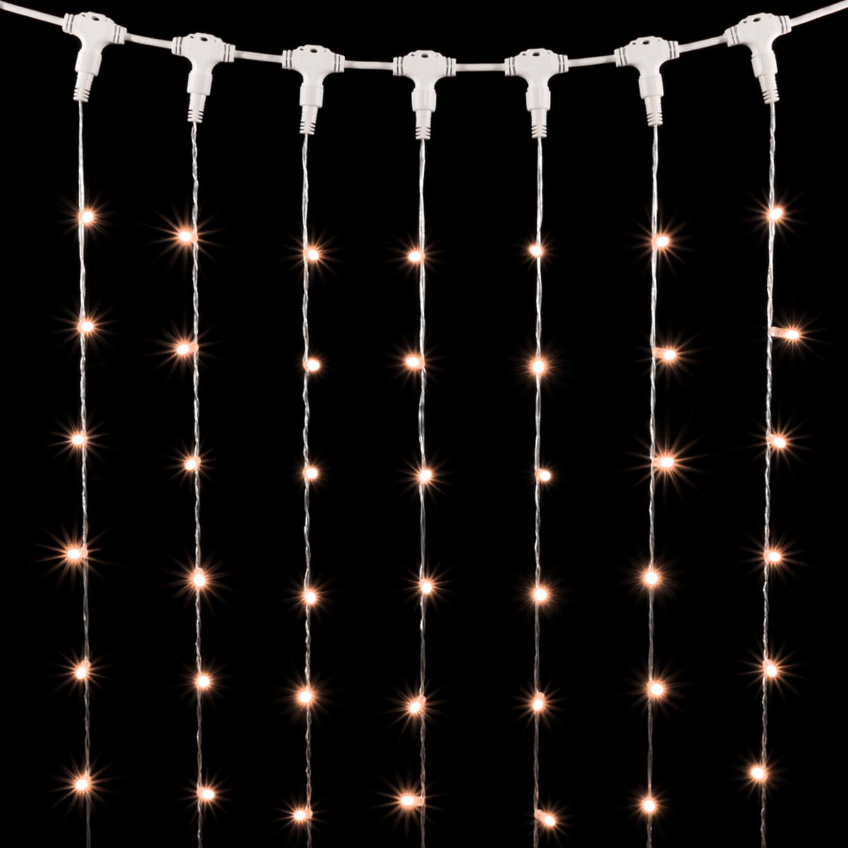 

Гирлянда Занавес с Колпачком 2 x 3 м Экстра Тепло-Белый 220В, 600 LED, Провод Прозрачный ПВХ, IP65, PCL602CAP-10-2EWW