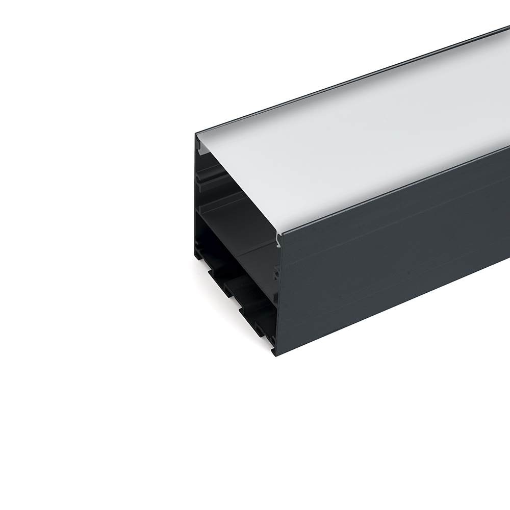 Профиль накладной 50х50мм алюминиевый, черный, 2м, CAB269 профиль алюминиевый для светодиодной ленты swg rc 1030