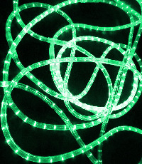 Светодиодный дюралайт Rich LED, 2-х проводной, зеленый, кратность резки 0,5 метра, диаметр 13 мм, 24 В, 100 м. RL-DL-2WH-100-24-G