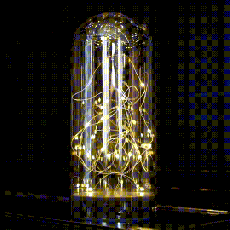 Светодиодная Стеклянная Колба Тепло-Белая с Мерцанием на Батарейках, 20 LED