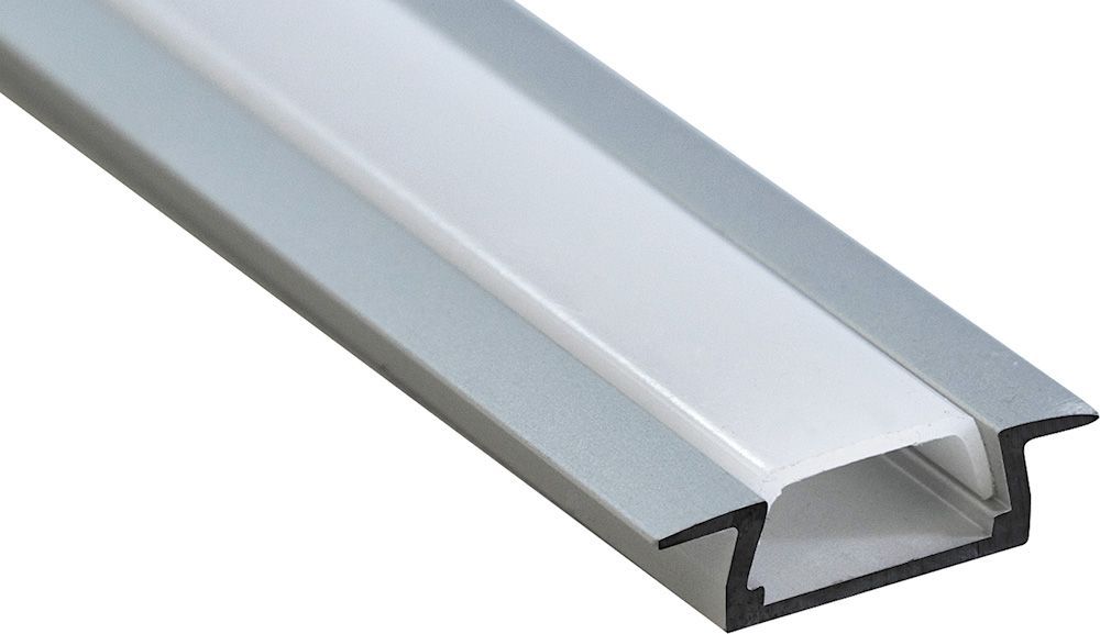 Профиль алюминиевый встраиваемый, серебро, CAB251 профиль алюминиевый п образный 15х12х15х2x1000 мм