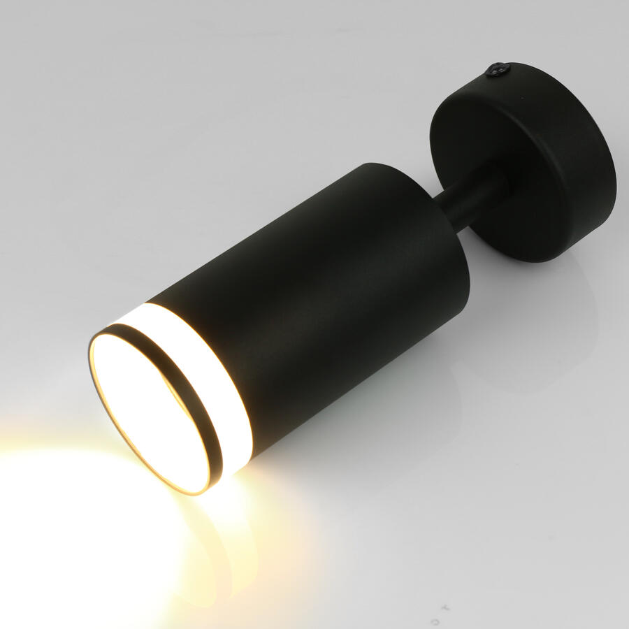 Спот на основании GWL-GU10-M-IP20 Одинарный Черный С Боковым рассеивателем Башня