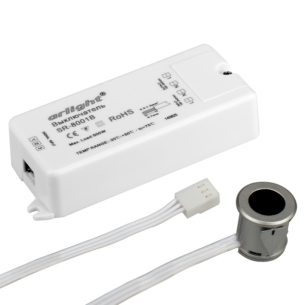 ИК-датчик SR-8001B Silver (220V, 500W, IR-Sensor) (Arlight, -) датчик sr2 motion 220v 500w pir sensor arlight