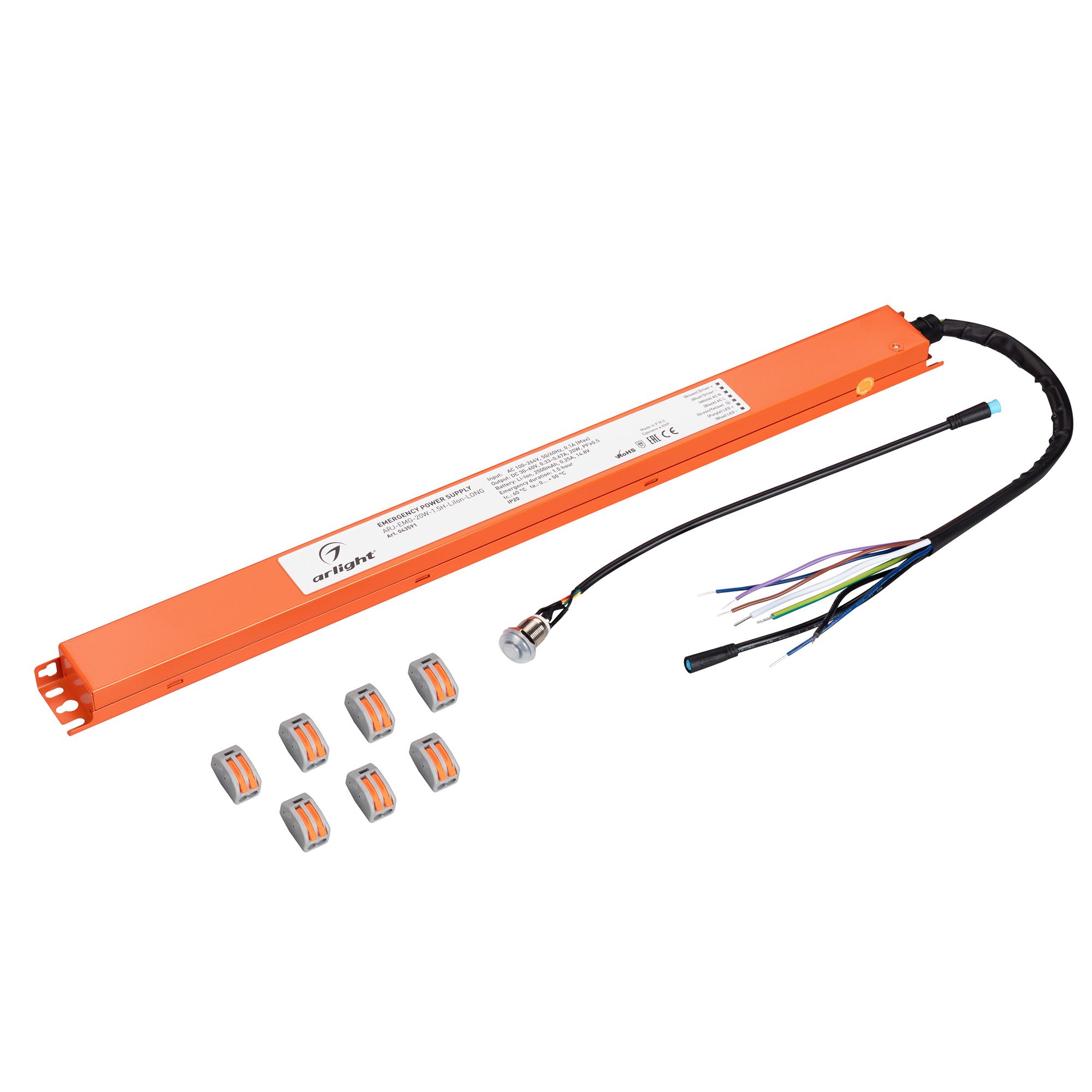 Блок аварийного питания ARJ-EMG-20W-1.5H-LiIon-LONG (Arlight, IP20 Металл, 5 лет) пусковое устройство заряда питания и освещения bvitech