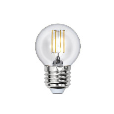 Лампа светодиодная филаментная Uniel E27 6W 3000K прозрачная LED-G45-6W/WW/E27/CL UL-00000196