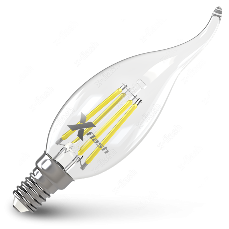 Светодиодная лампа филамент E14 FL CA35 4W 220V, 48823