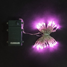 Гирлянда Нить на Батарейках 10м Светло-Розовая, 100 LED, Провод Прозрачный Силикон, IP65
