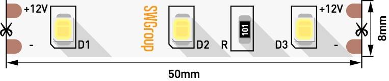 Светодиодная лента SWG260-12-6.3-W лента светодиодная eco swg260 12 4 8 g