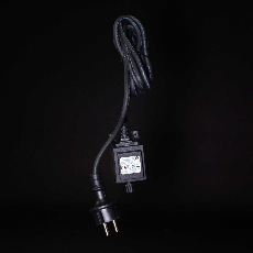 Трансформатор 4,8W для Силиконовых Нитей 24В, до 100 LED, Провод Черный Каучук, IP65
