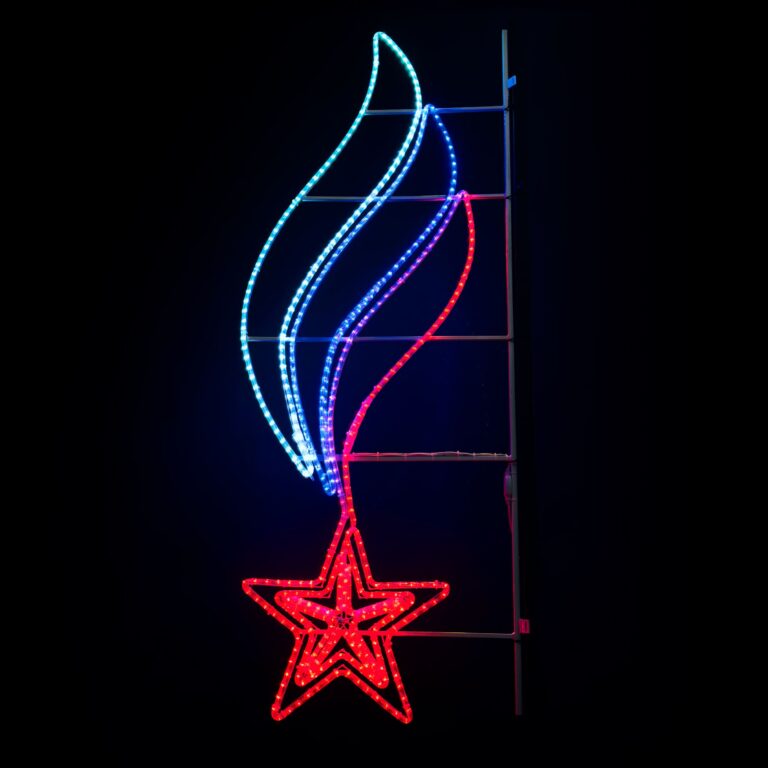 Светодиодная Консоль «Звезда с Российским Флагом» 60 х 200 см, Триколор, 220В