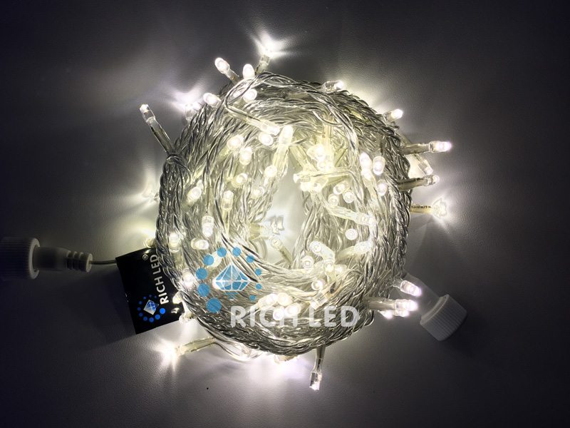 

Светодиодная гирлянда 100 LED, 4.8 Ватт, IP54, для улицы и помещения, провод Прозрачный, Свечение: постоянное, RL-S10C-24V-T/WW, RL-S10C-24V-T/WW