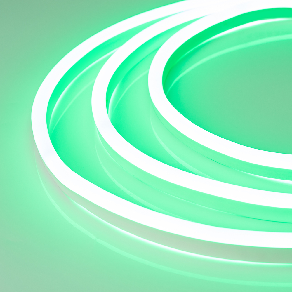 Гибкий неон ARL-NEON-1608GH-SIDE 24V Green (Arlight, 6 Вт/м, IP65) гибкий неон lm 220v 2835 120p g зеленый 8х18мм 1метр