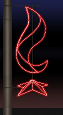 Светодиодная консоль на металлокаркасе ко Дню победы тип 9-2, 220 В, RL-KN-9-2-R (Красный)