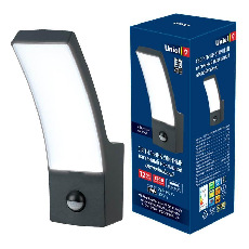 Уличный настенный светодиодный светильник Uniel ULU-S71A-12W/4000K Sensor IP65 Black UL-00006811