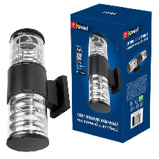 Уличный настенный светильник Uniel UUL-S12A 2x60W/E27 IP65 Black UL-00006808