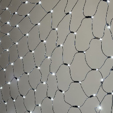 Светодиодная Сеть с Колпачком 2 x 3 м Белая 220В, 384 LED, Провод Черный ПВХ, IP65