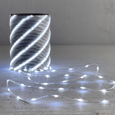 Гирлянда Роса 20м Белая 24В, 400 LED, Провод Прозрачный ПВХ, IP65