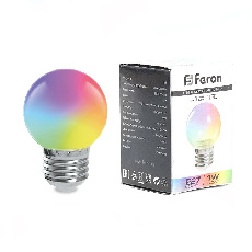 Лампа светодиодная, (3W) 230V E27 RGB G60, LB-371 матовый быстрая смена цвета