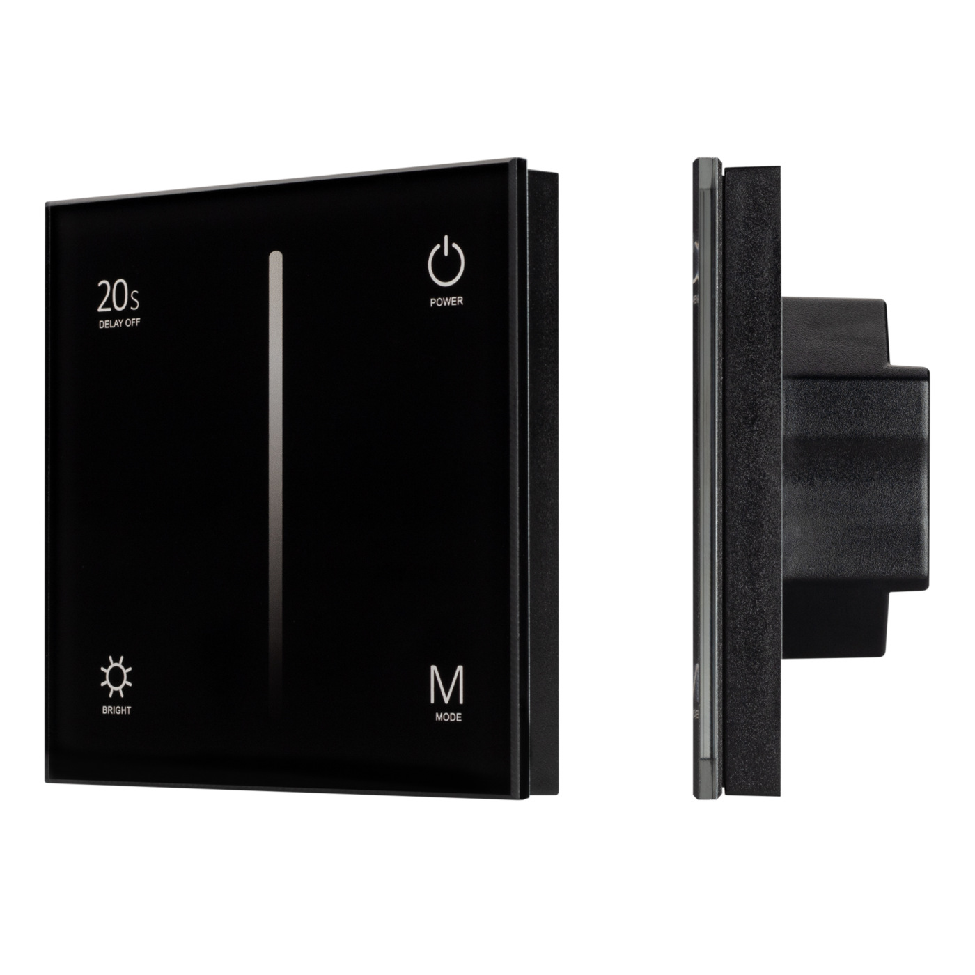 Панель SMART-P6-DIM-G-IN Black (12-24V, 4x3A, Sens, 2.4G) (Arlight, IP20 Пластик, 5 лет) сетевые фильтры isol 8 connect slave schuko 2x2 black