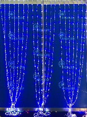 Светодиодные водопады 585 LED, 180 Ватт, IP54, для улицы и помещения, провод Прозрачный, Свечение: 8 режимов, RL-WF2*3C3/2-585-T/B
