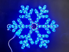 Светодиодная снежинка Rich LED, синий, дюралайт на металлокаркасе, 40 см, 144 LED, 220 B. RL-SFDL40-B