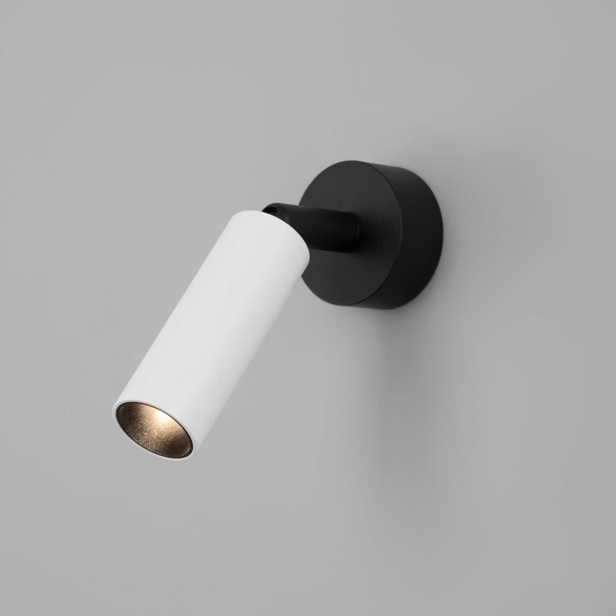 Светодиодный спот Eurosvet Pin 20133/1 LED белый/черный ручка скоба l4 004 96bl 96 мм чёрный белый