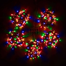 Комплект 5 Разноцветных Нитей по 20м, 900 LED, Провод Черный Силикон, IP65