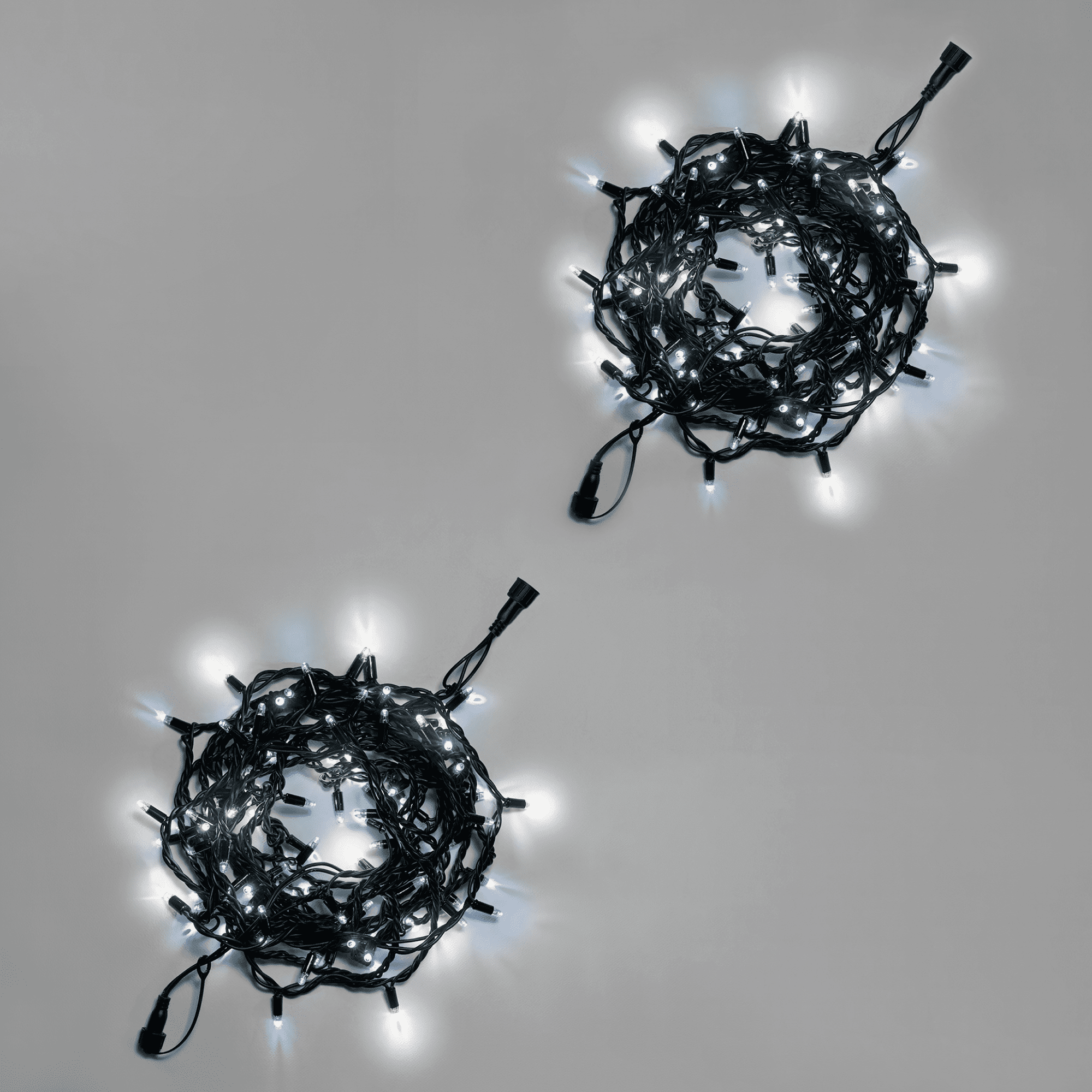 Нить 10м 100 LED соединяемая с мерцанием 220В IP65 чёрный резиновый провод 33мм БЕЛЫЙ 3425₽