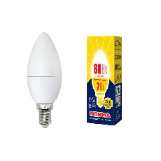 Лампа светодиодная E14 7W 3000K матовая LED-C37-7W/WW/E14/FR/NR UL-00003796