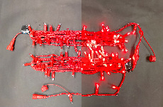 Светодиодная гирлянда Rich LED 10 м, 100 LED, 220 В, соединяемая, влагозащитный колпачок, двойная изоляция, красная, красный провод, RL-S10C-220V-C2R/R