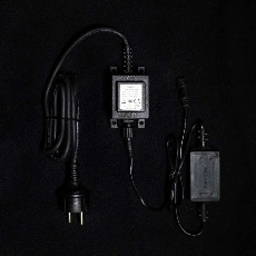Трансформатор 20W с Выпрямителем для Нитей 24В, до 400 LED, Провод Черный Каучук, IP65