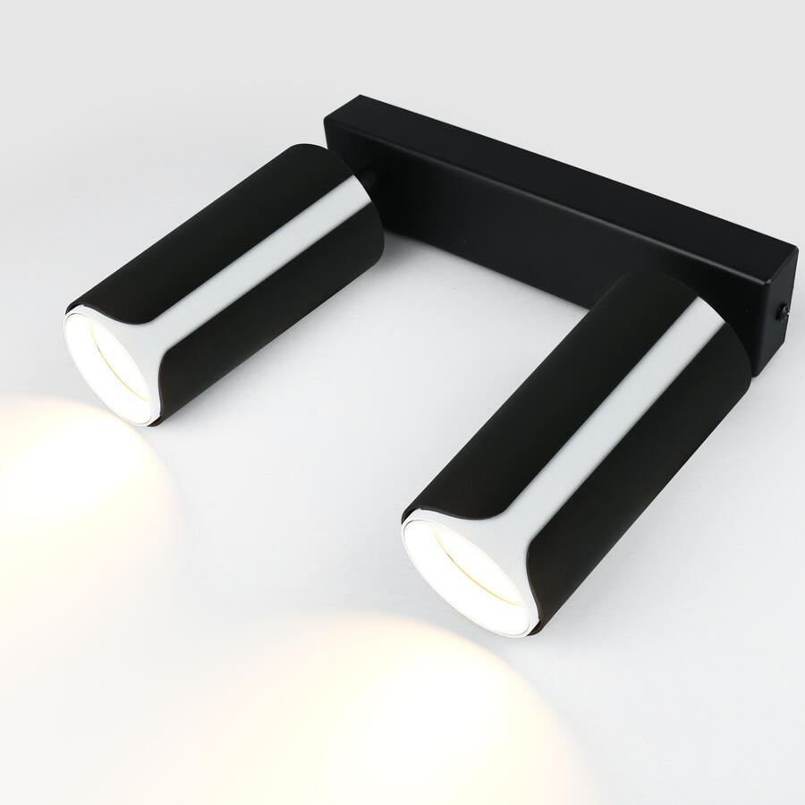 Спот на основании GWL-2GU10-M-IP20 Двойной Черный Белый Монохром 3239₽