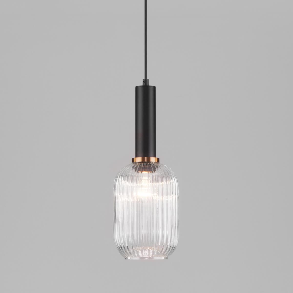 Подвесной светильник Eurosvet 50181/1 прозрачный ёлочный шар d 8 см отражение прозрачный
