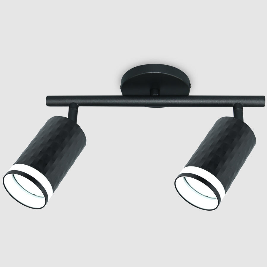 Спот на основании GWL-2GU10-M-IP20 Двойной Черный с боковым рассеивателем Кирпич 2304₽