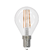 Лампа светодиодная филаментная диммируемая Uniel E14 9W 4000K прозрачная LED-G45-9W/4000K/E14/CL/DIM GLA01TR UL-00005192