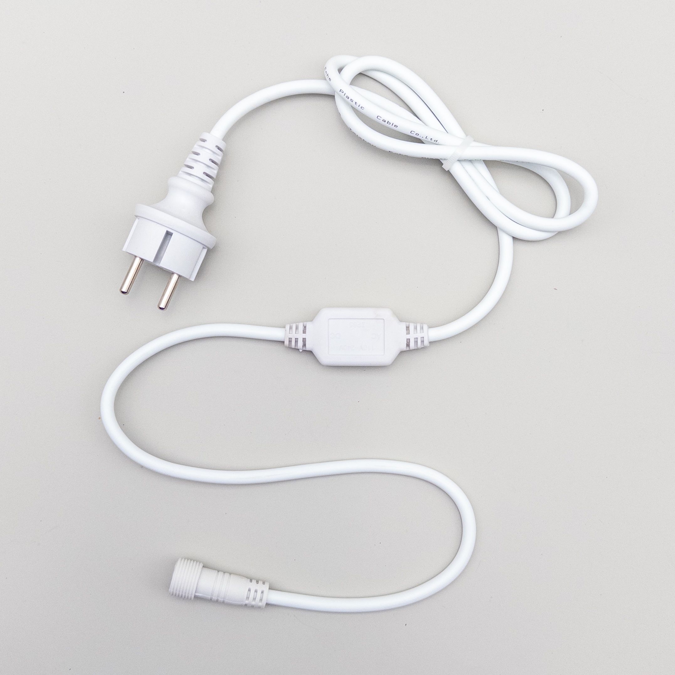 Кабель Питания 15м с Выпрямителем для Каучуковых и ПВХ Нитей 220В Провод Белый Каучук IP65 590₽