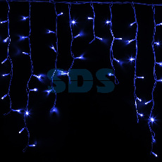 Гирлянда Айсикл (бахрома) светодиодный, 5,6 х 0,9 м, белый провод КАУЧУК, 230 В, диоды синие, 240 LED NEON-NIGHT