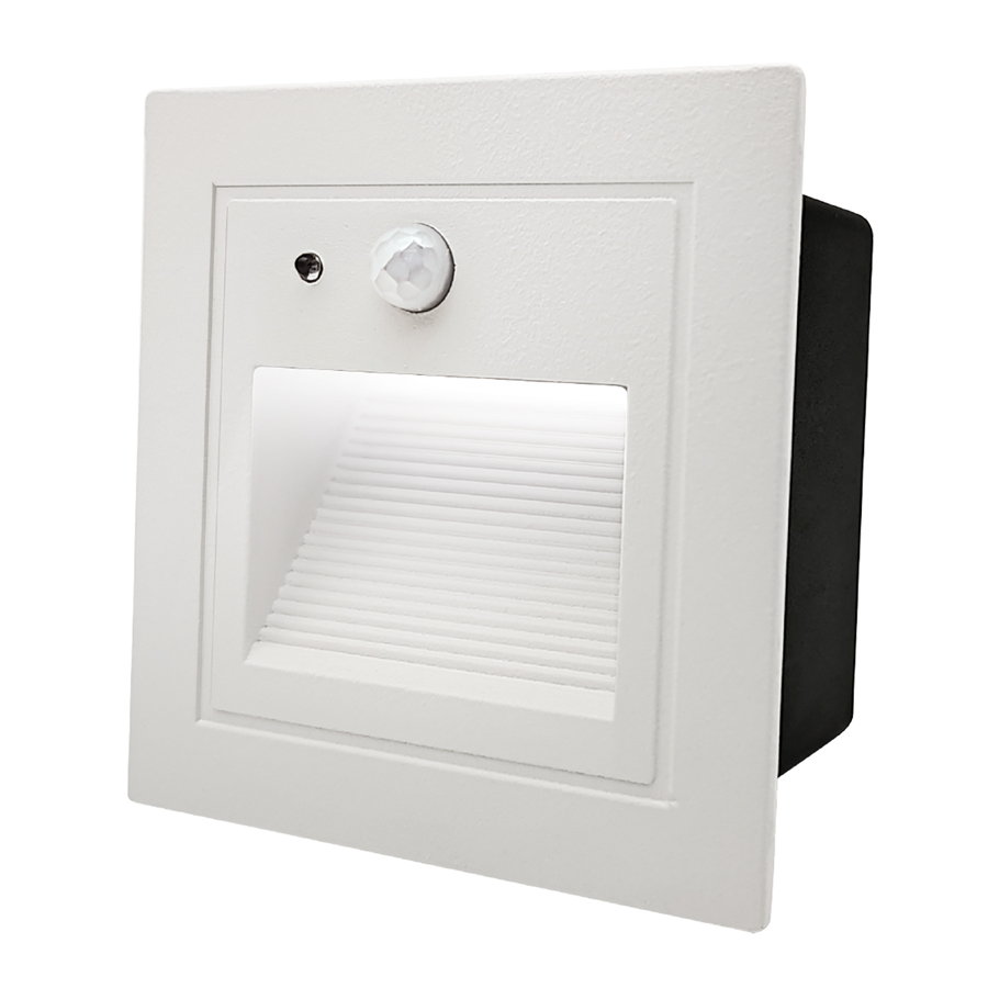 Светильник для ступеней 3Вт 5000К Металл Белый Квадрат с сенсором General GSTL-S1-3BT-5K 1730₽