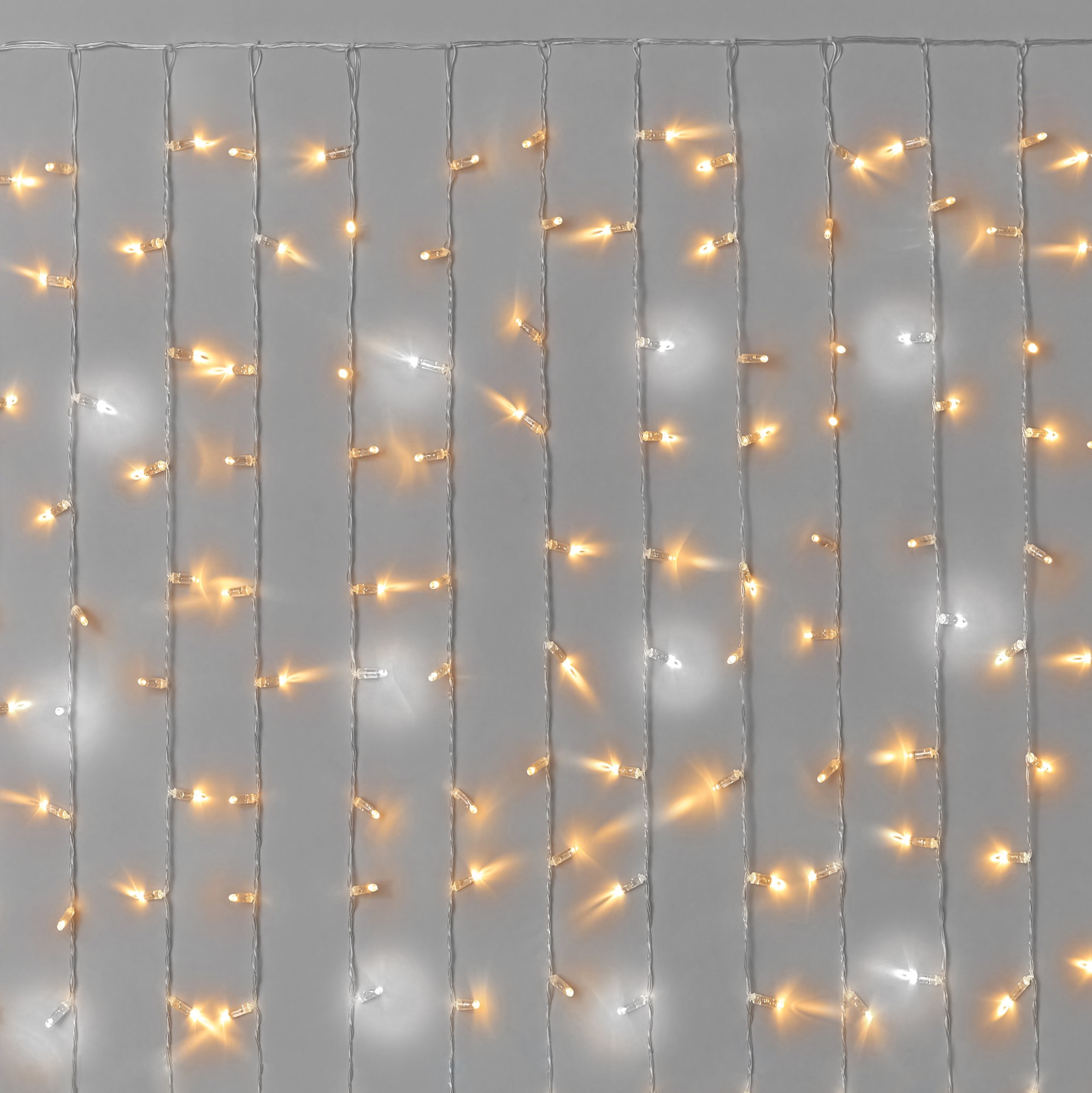 Гирлянда Занавес INOXHUB 2х1.5м Облегчённый, мерцающий, 300 LED, 220В, IP65, прозрачный провод, ТЁПЛЫЙ БЕЛЫЙ