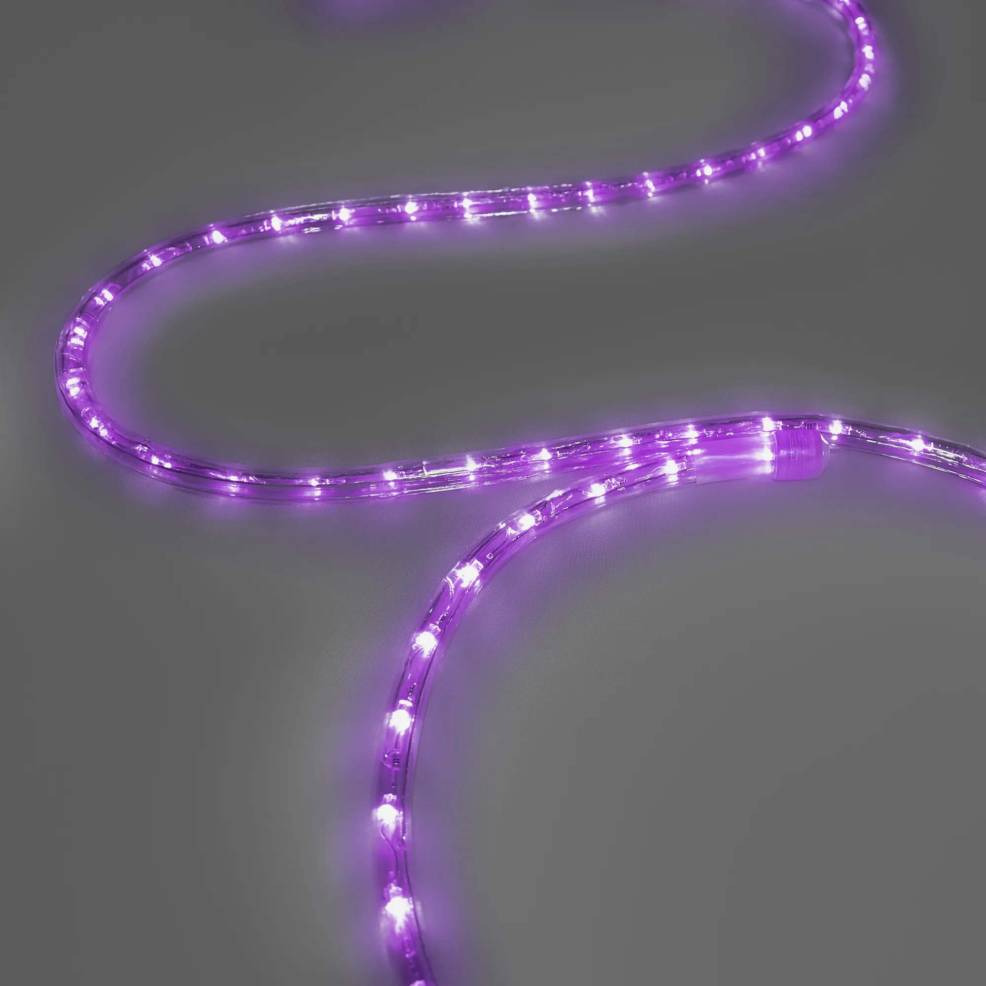 Дюралайт INOXHUB двухжильный 13 мм, круглый, бухта 100м, шаг резки 50см, 36 светодиодов на метр, фиксинг, 24В, IP65, ФИОЛЕТОВЫЙ
