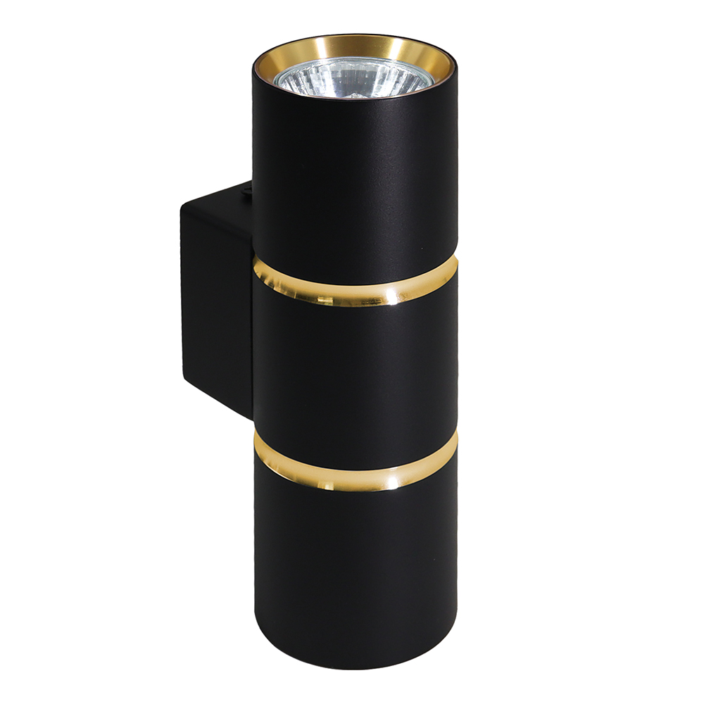 Светильник настенный Feron ML1860 ZEN MR16 35W, 230V, 2*GU10, черный, золото IP20 подсветка для картин elektrostandard plica 1215 mr16 бронза золото 4690389012105
